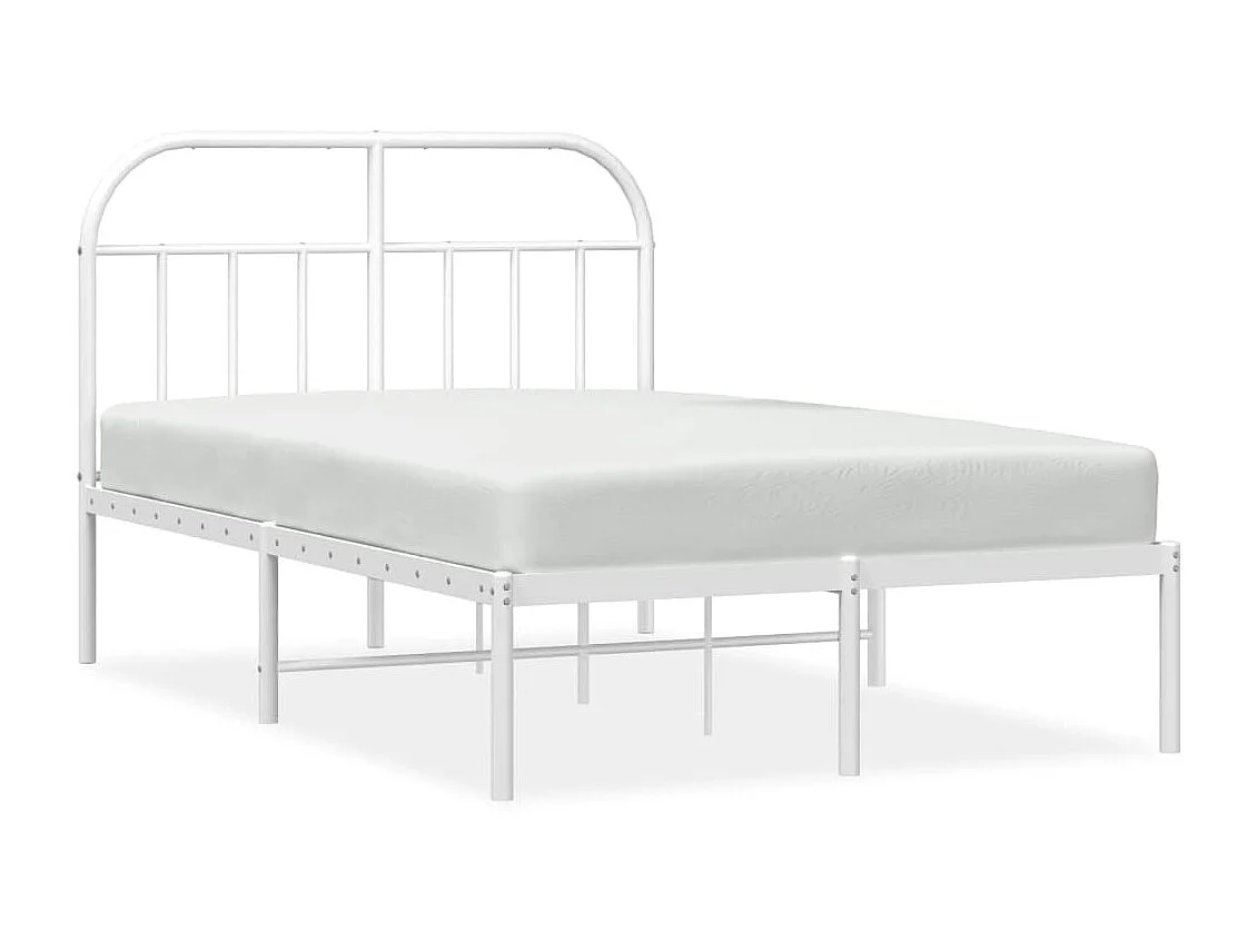 Lit-120x200 cm métal avec tête de lit blanc EGGB73879