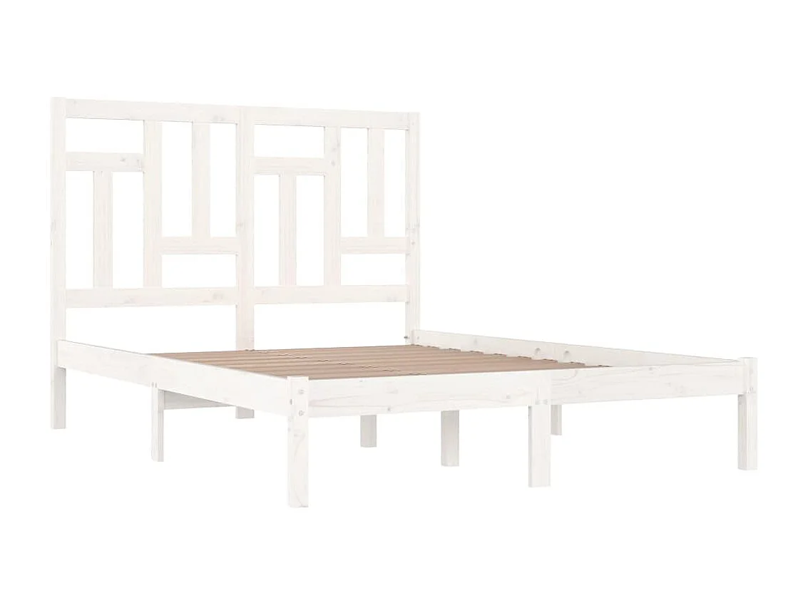 Lit-120x190 cm Blanc Bois massif Petit Double EGGB47207