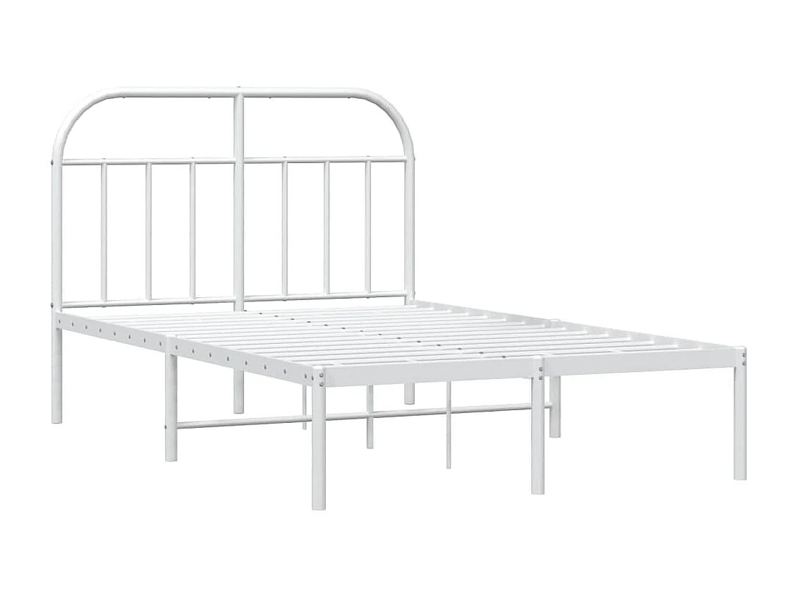 Lit-120x190 cm métal avec tête de lit blanc EGGB91159