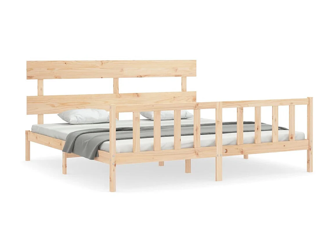 Cama Super King Size com cabeceira madeira maciça PT298455