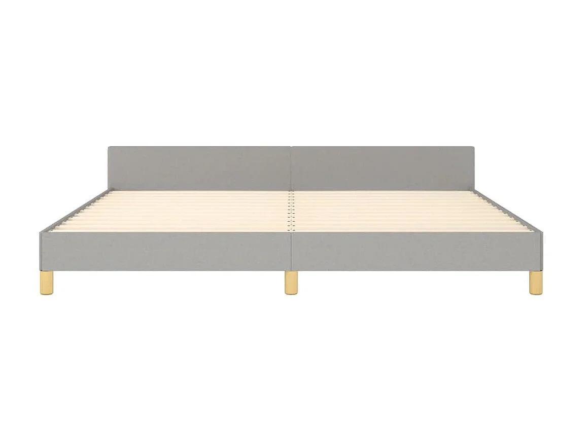 Lit-200x200 cm avec tête de lit Gris clair Tissu EGGB52074