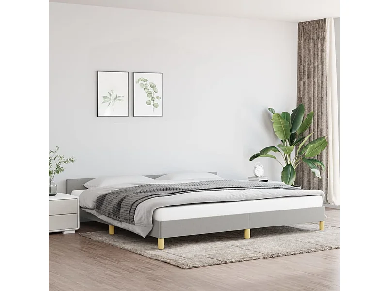 Cama 200x200 cm tecido cinzento-claro PT608527