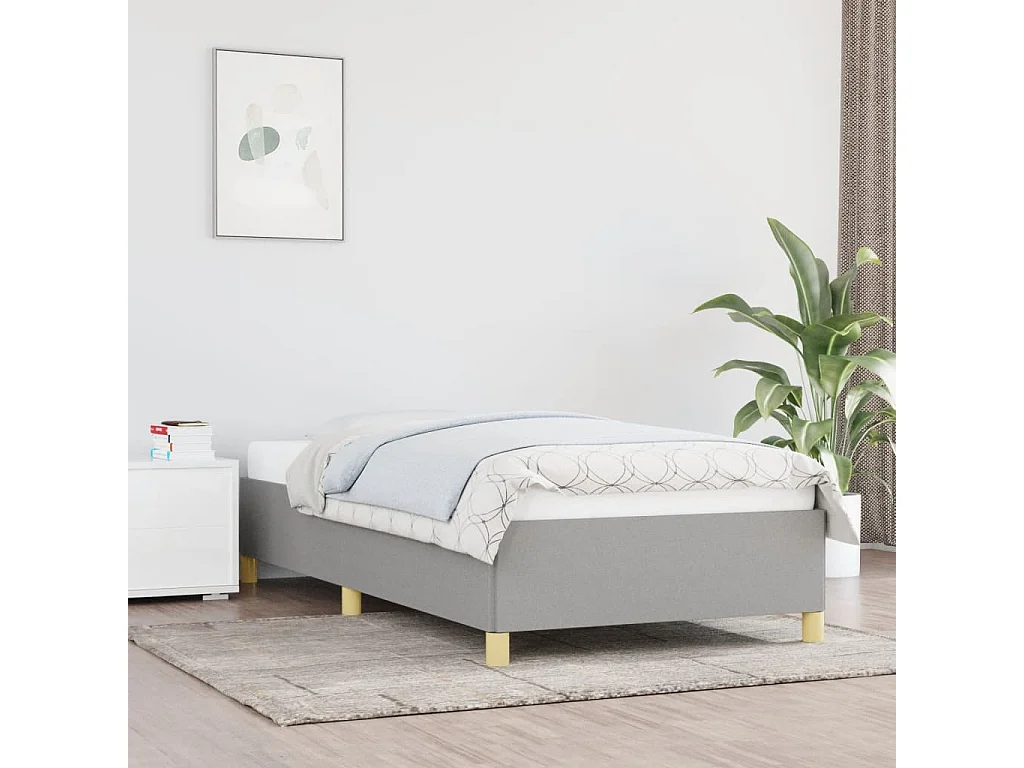 Cama em tecido 80x200 cm cinzento-claro PT275277