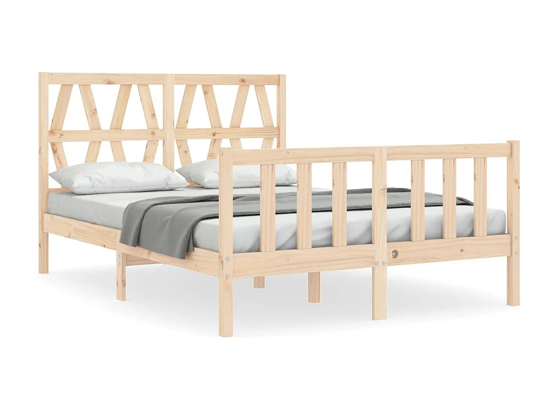 Cama 140x190 cm con cabecero madera maciza ES54234
