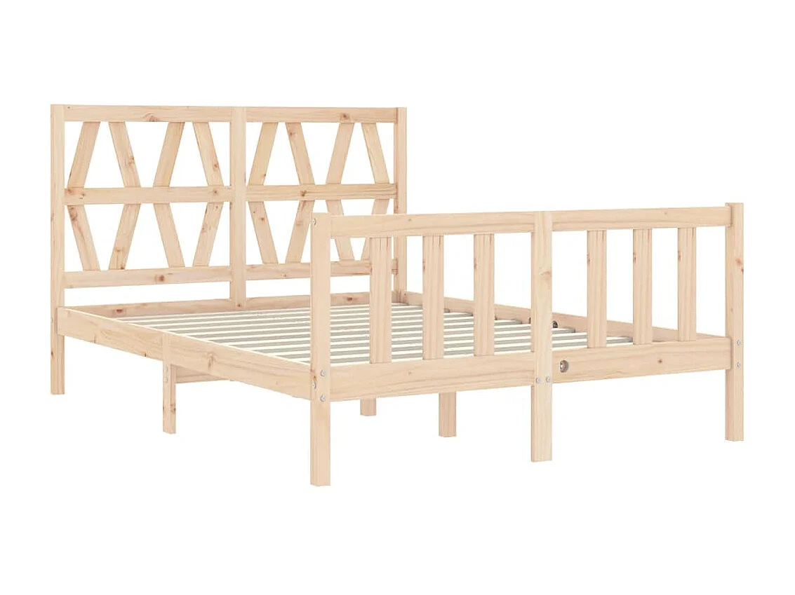 Cama 140x190 cm con cabecero madera maciza ES54234