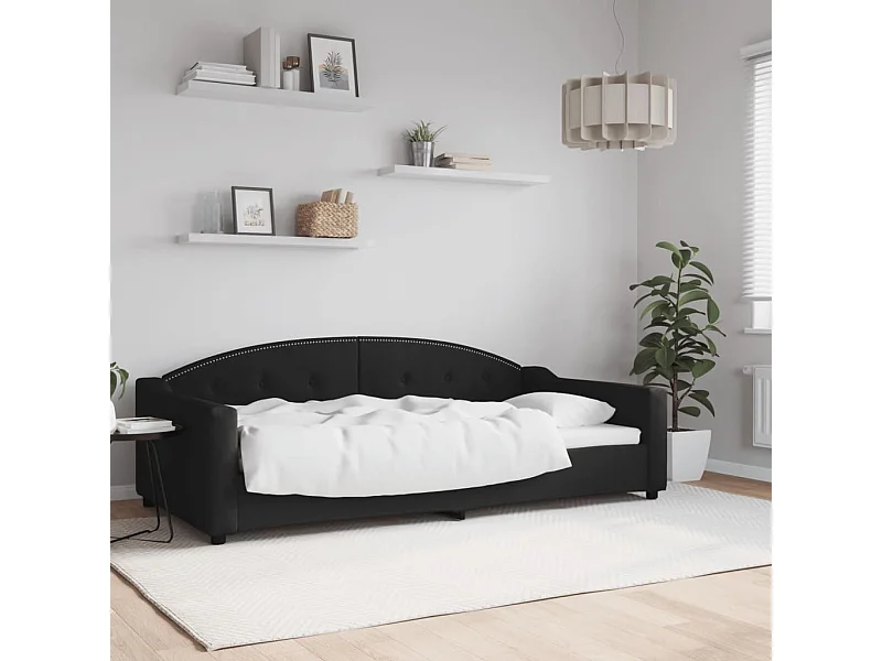 Lit-100x200 cm de repos noir tissu EGGB66712
