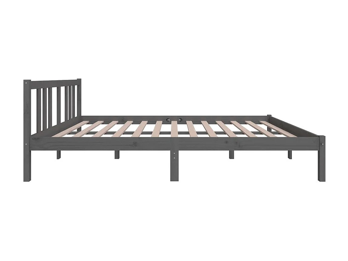 Cama 140x200 cm madeira maciça cinzento PT611245