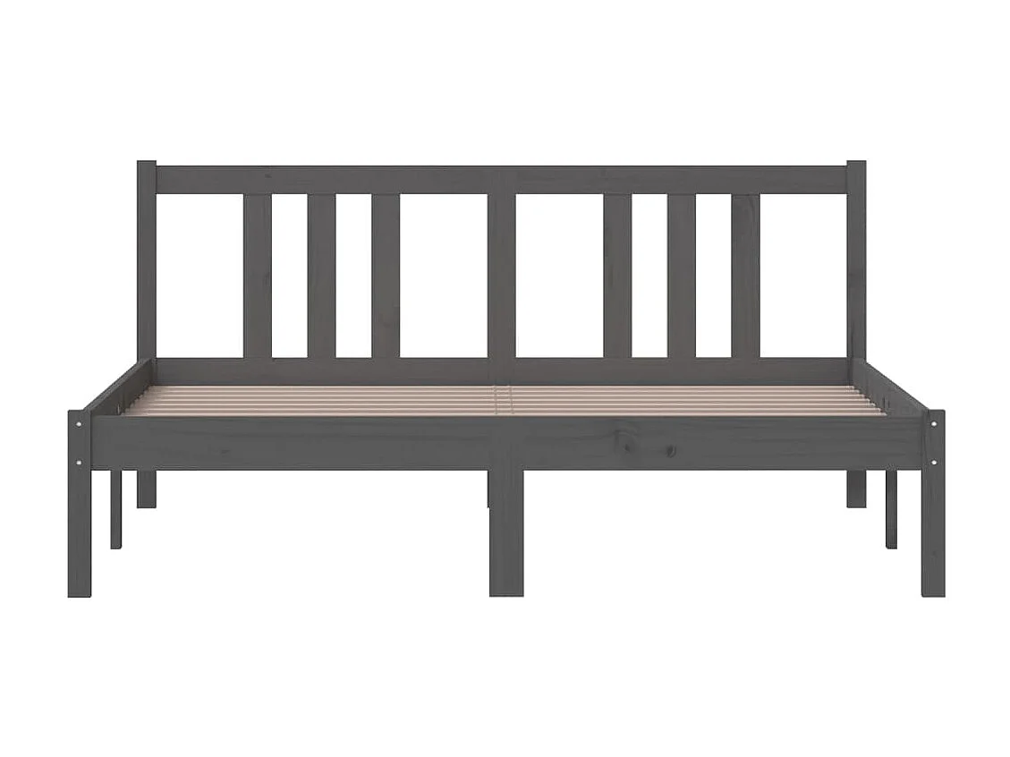 Lit-140x200 cm Gris Bois massif EGGB54095