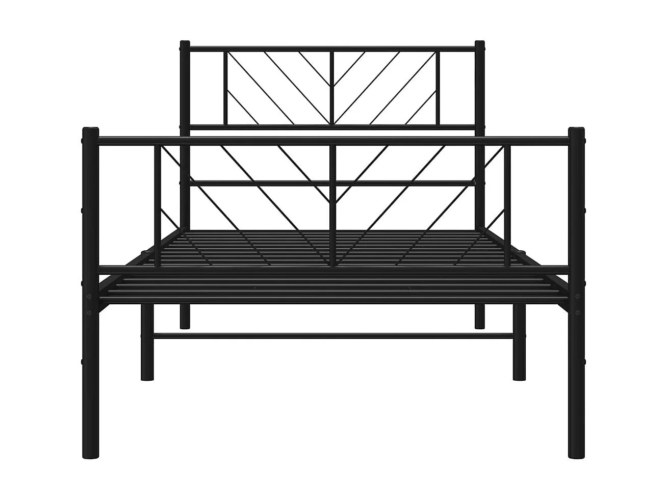 Cama com cabeceira e pés 75x190 cm metal preto PT685173