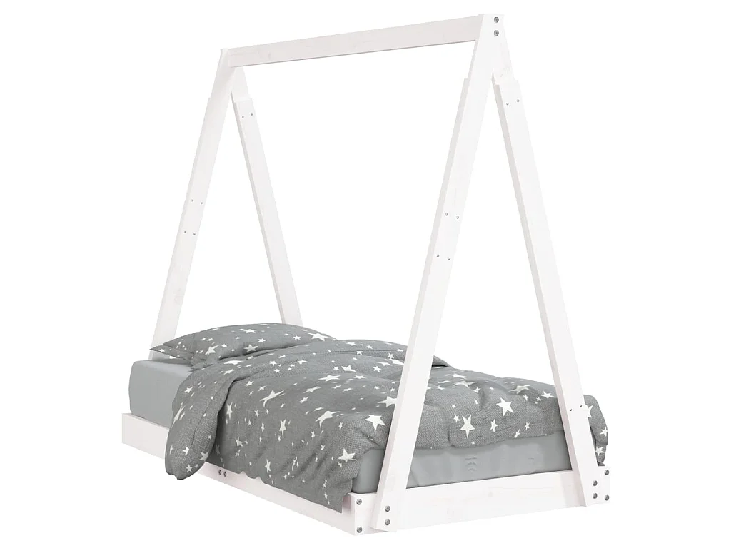 Cama infantil 70x140 cm pinho maciço branco PT224487