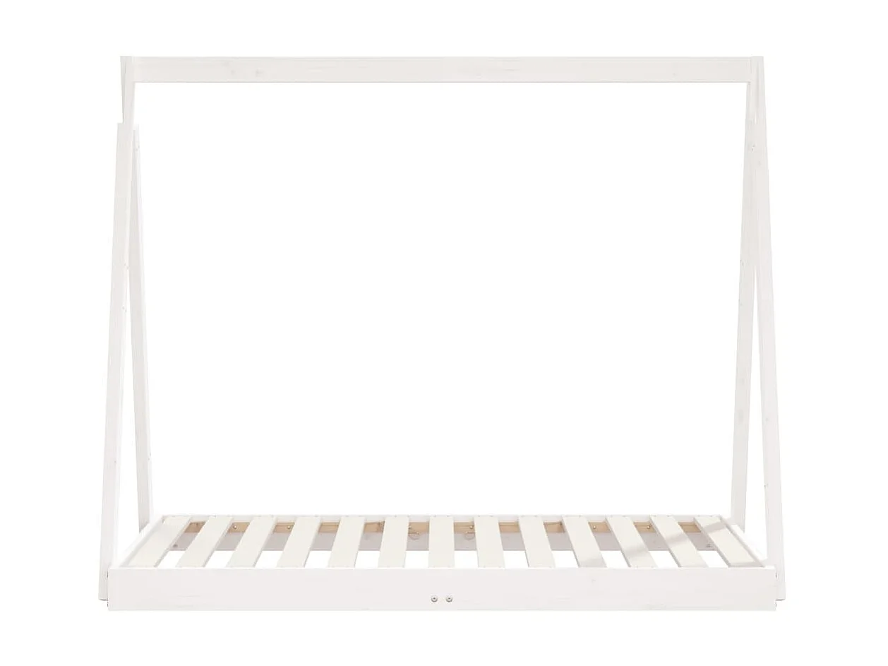 Cama 70x140 cm para niños madera de pino blanco ES34402