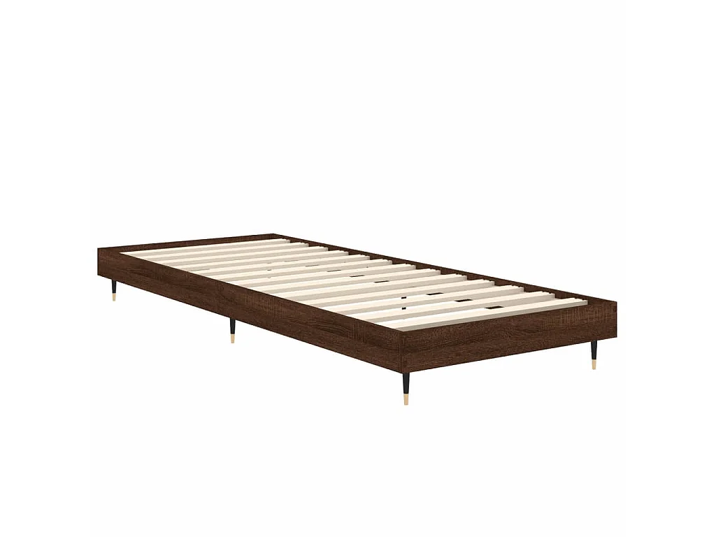 Cama 75x190 cm derivados madeira carvalho castanho PT962214