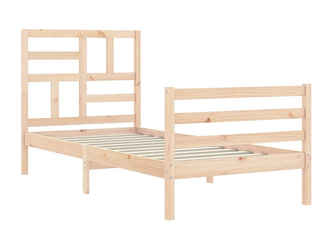 Cama 90x200 cm con cabecero madera maciza ES11185