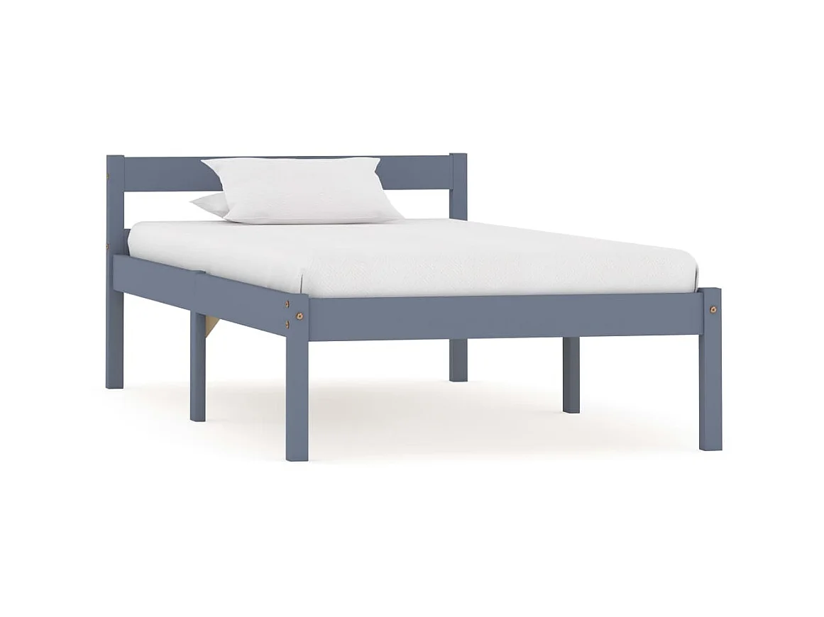 Lit-100x200 cm Gris Bois de pin massif EGGB34641