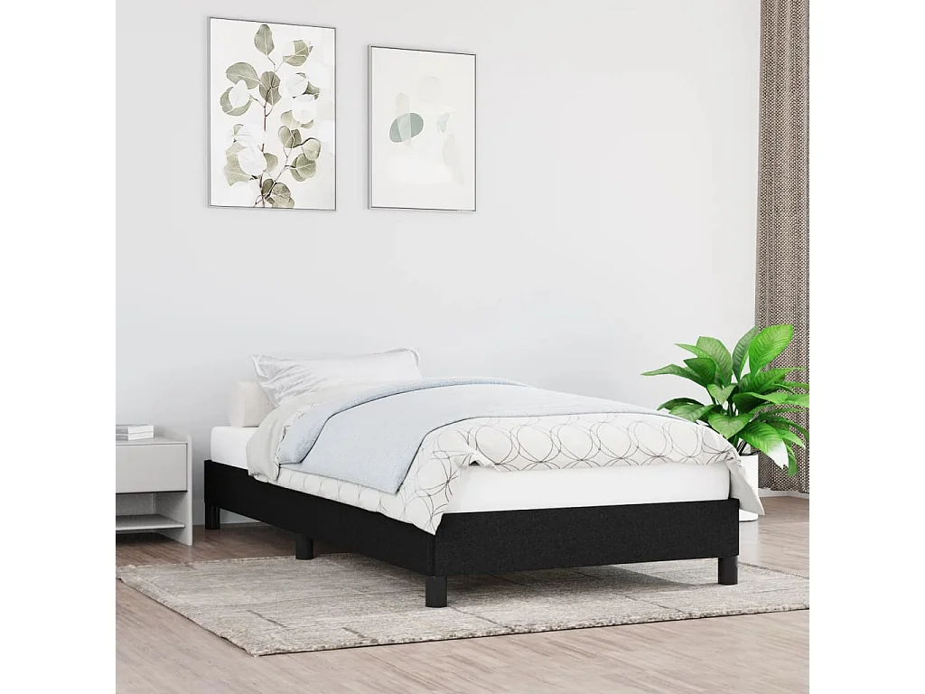 Lit-80x200 cm Noir Tissu EGGB90863