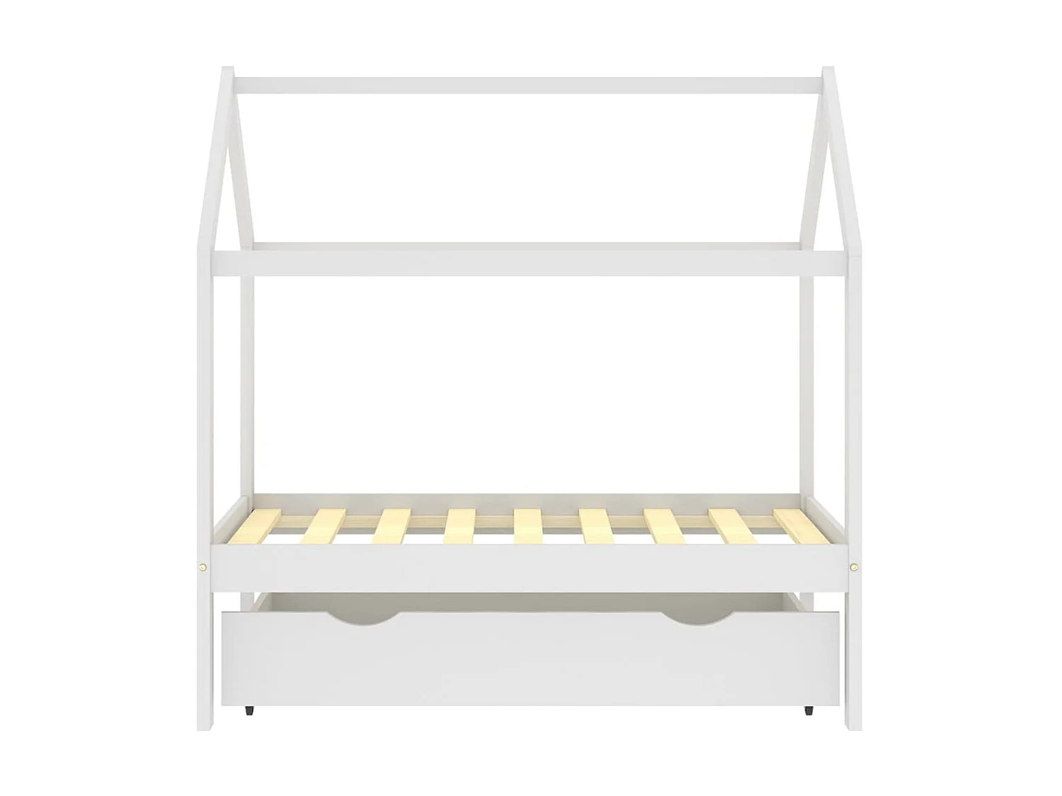 Lit-70x140 cm d'enfant avec un tiroir Blanc Pin massif EGGB34964