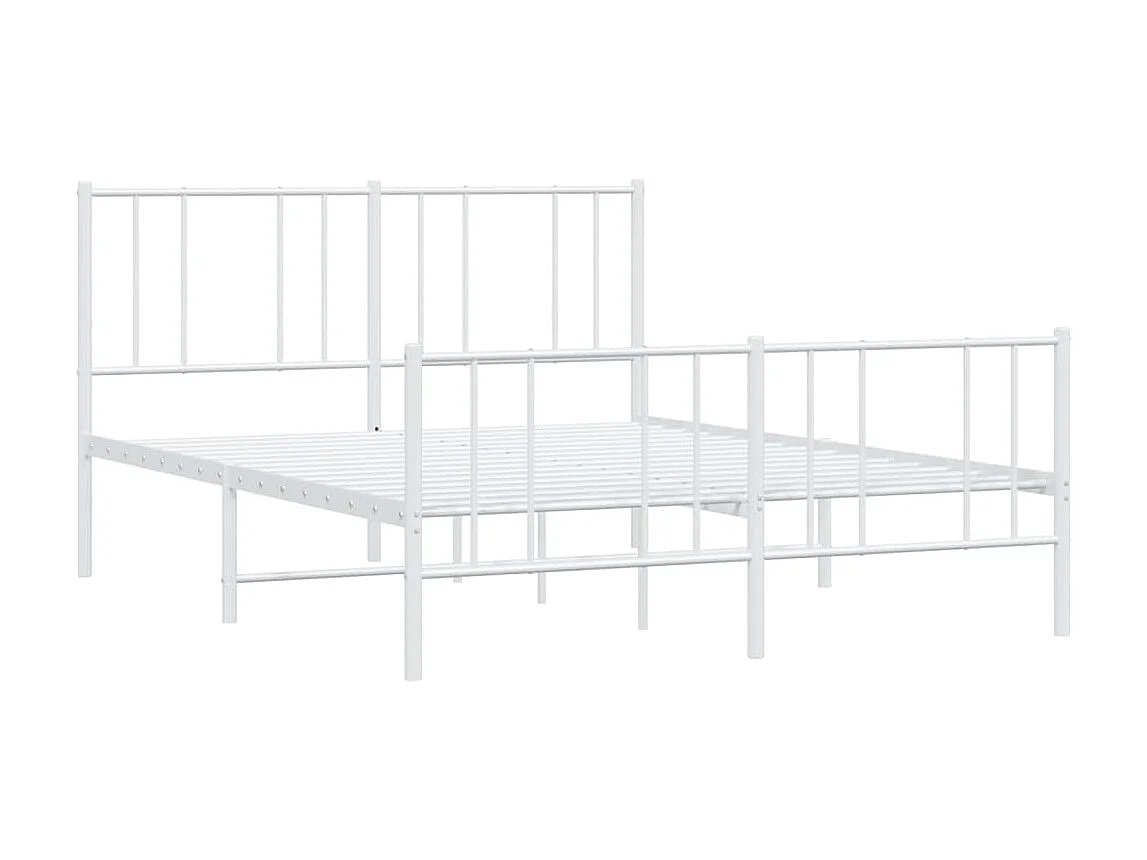 Cama com cabeceira e pés 120x200 cm metal branco PT212428