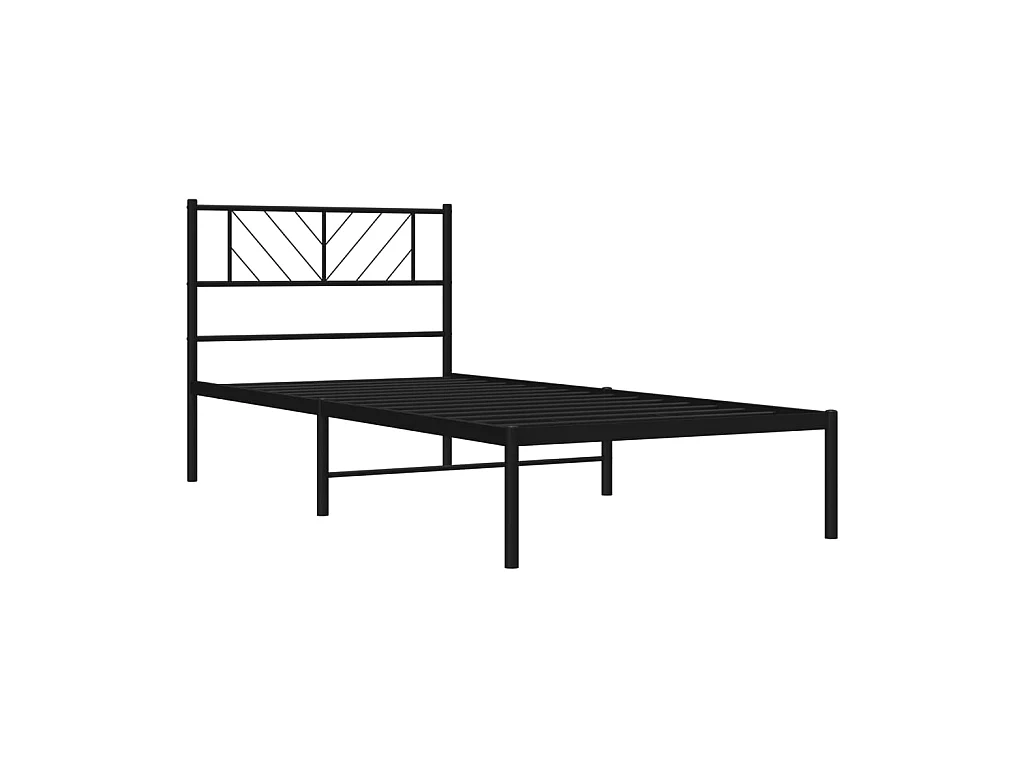 Lit-80x200 cm métal avec tête de lit noir EGGB87616
