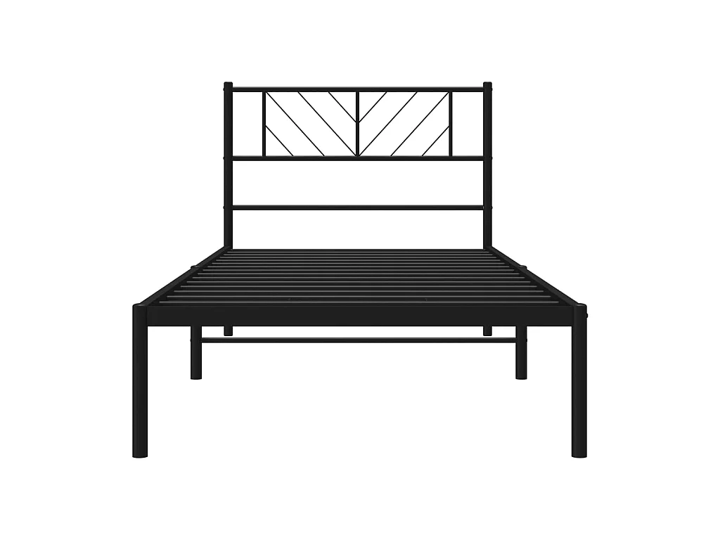 Lit-80x200 cm métal avec tête de lit noir EGGB87616