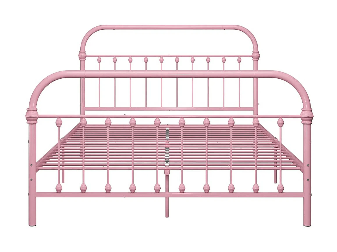 Cama 140x200 cm metal rosa PT219693