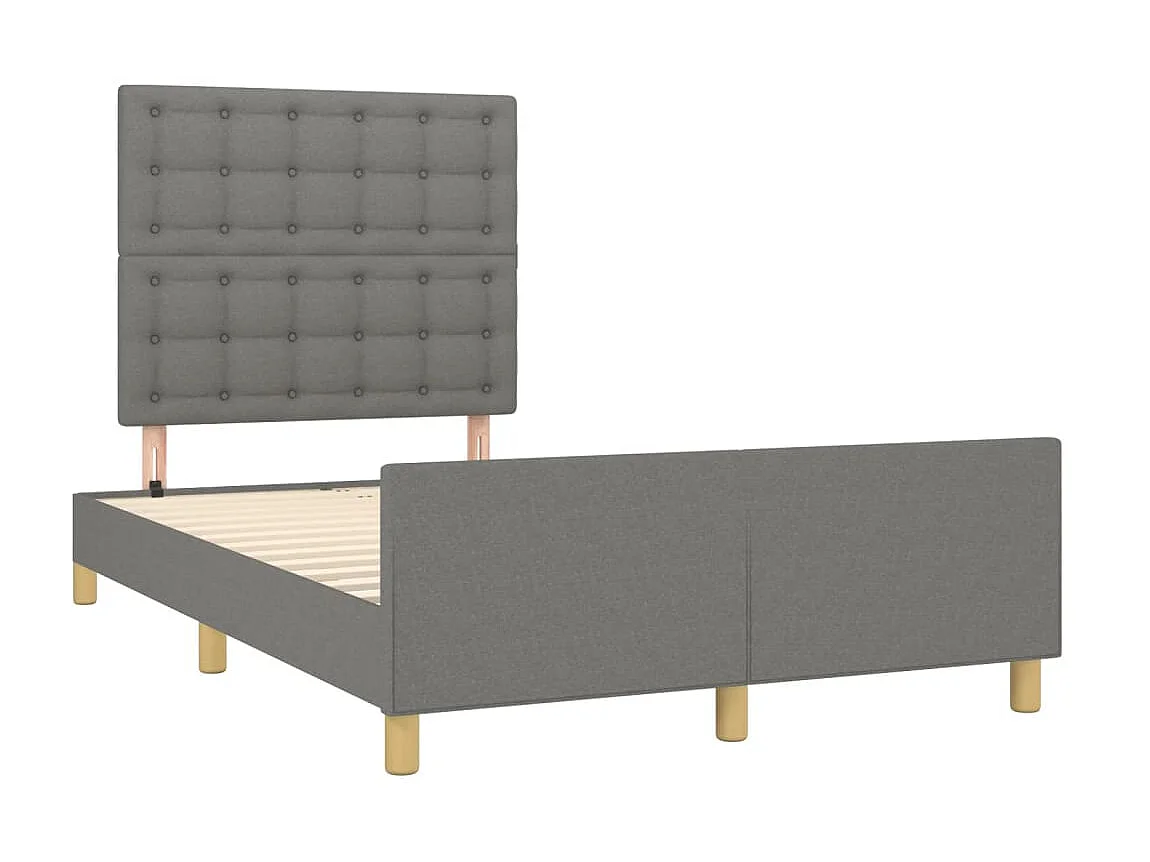 Bedframe met hoofdeinde stof donkergrijs 120x200 cm NL83174