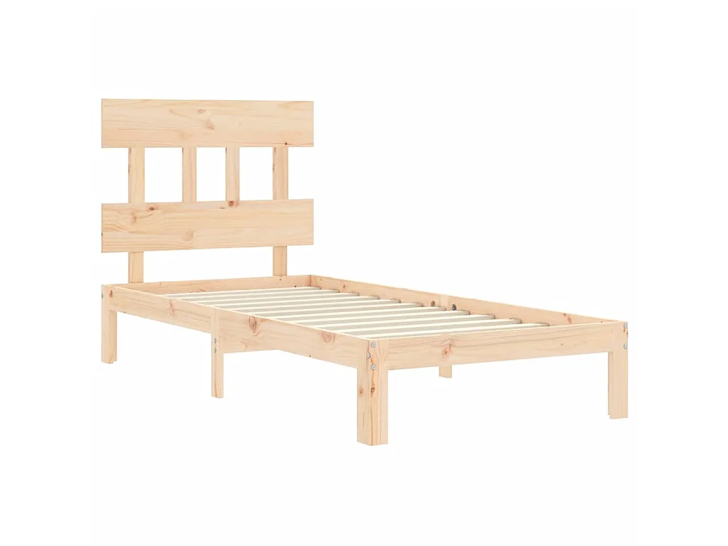 Lit-90x200 cm avec tête de lit bois massif EGGB35401