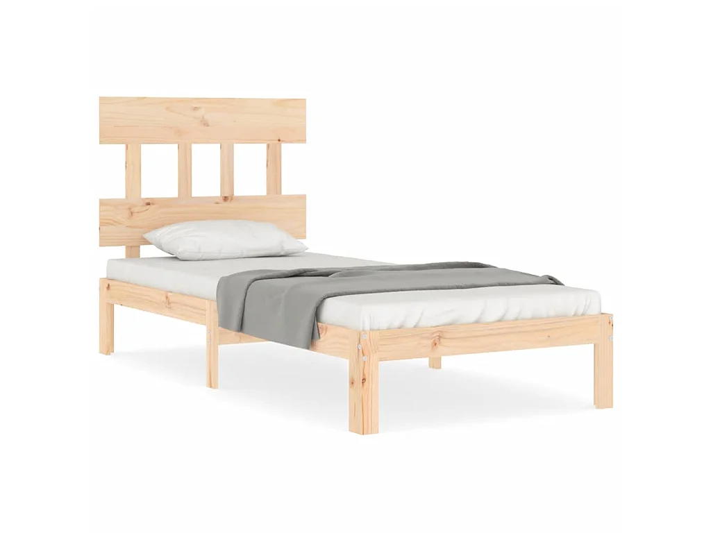 Cama com cabeceira 90x200 cm madeira maciça PT126432