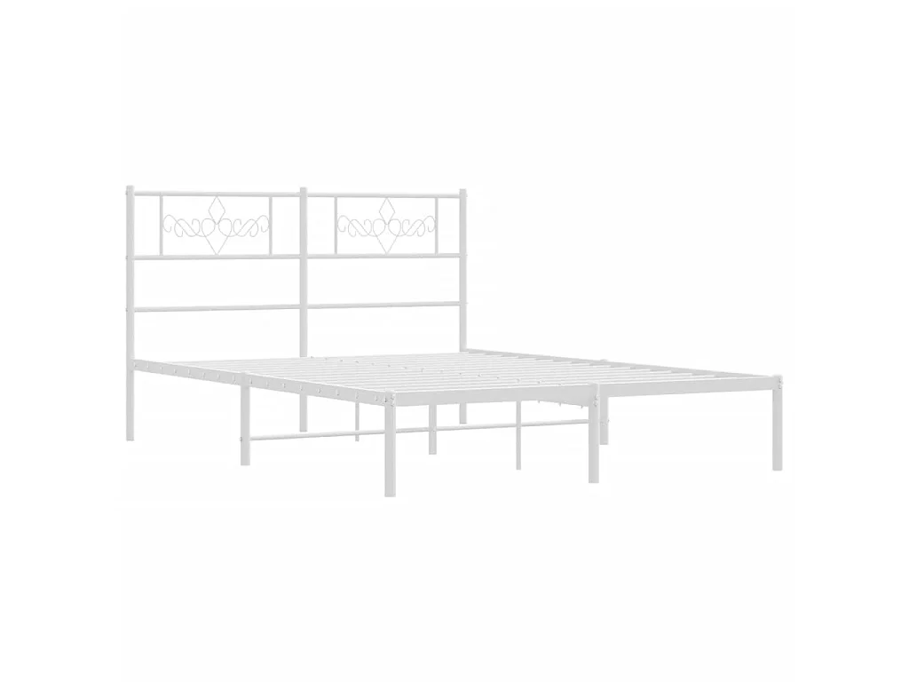 Bedframe met hoofdbord metaal wit 140x190 cm NL24840