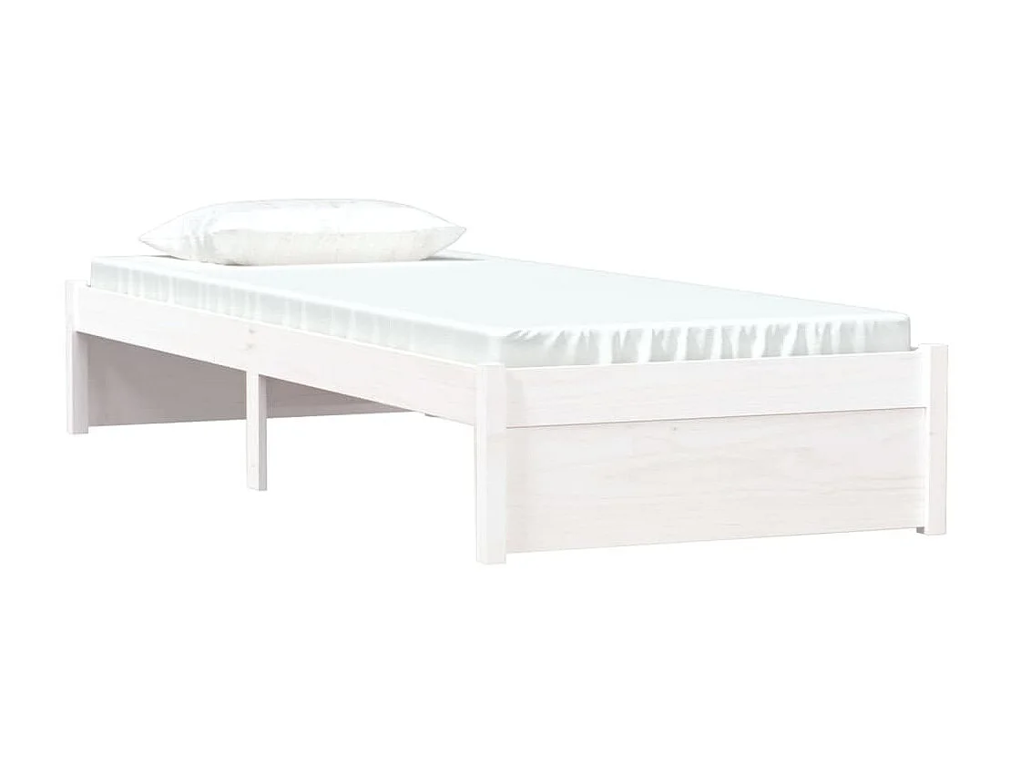 Lit-75x190 cm Blanc Bois massif Petit simple EGGB44156