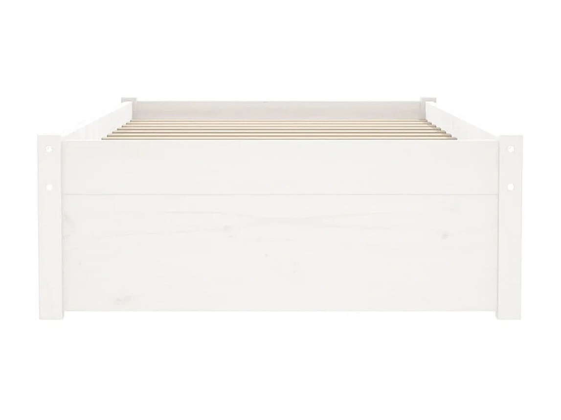 Lit-75x190 cm Blanc Bois massif Petit simple EGGB44156