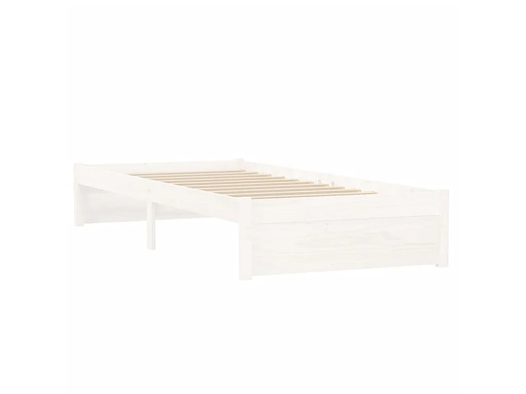Lit-75x190 cm Blanc Bois massif Petit simple EGGB44156