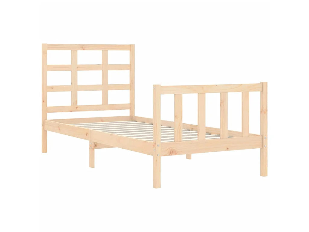 Lit-90x200 cm avec tête de lit bois massif EGGB86437