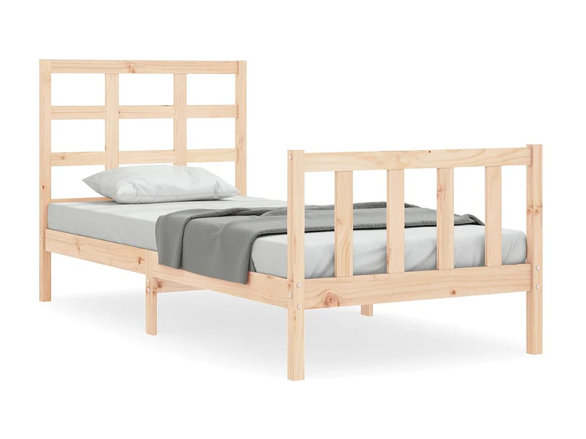 Cama 90x200 cm con cabecero madera maciza ES19176