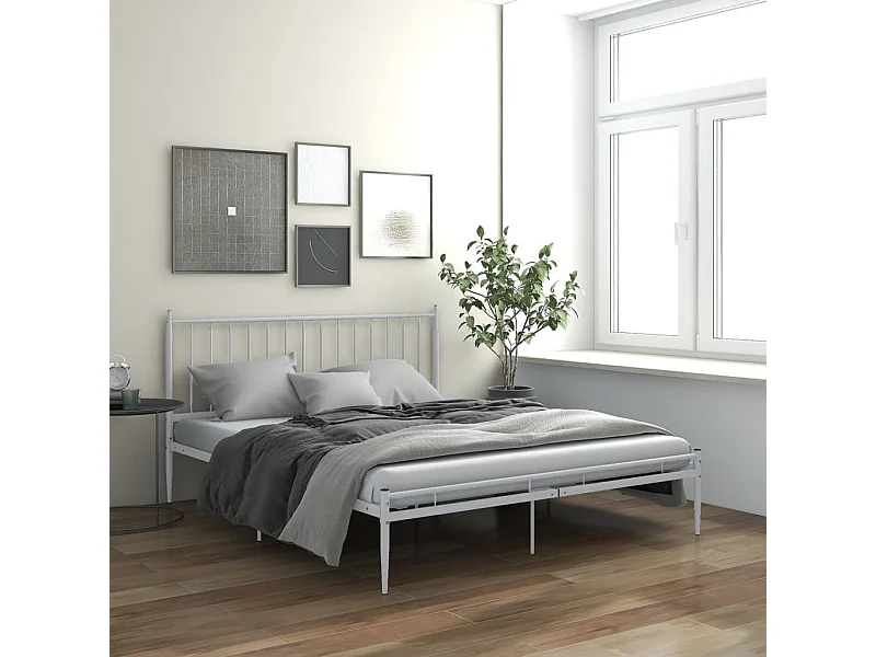 Cama 180x200 cm de metal blanco ES56541