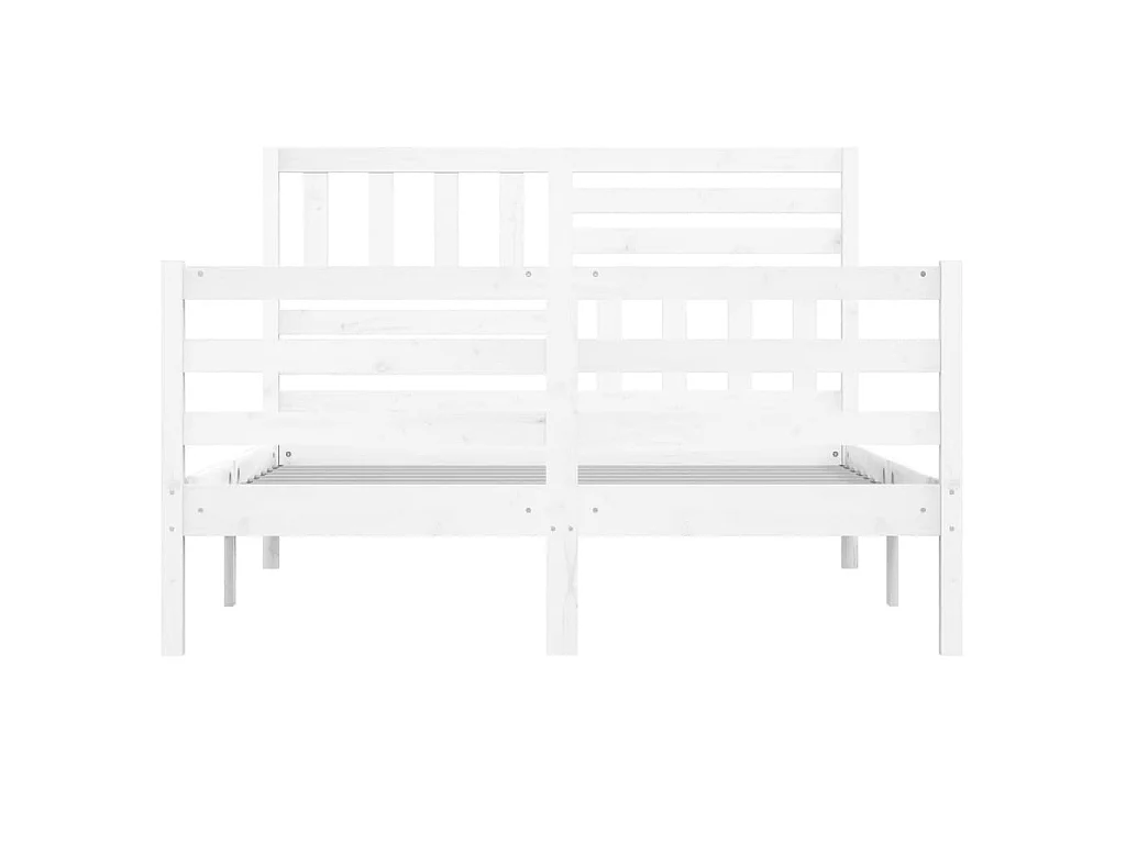 Lit-140x200 cm Blanc Bois massif EGGB17548