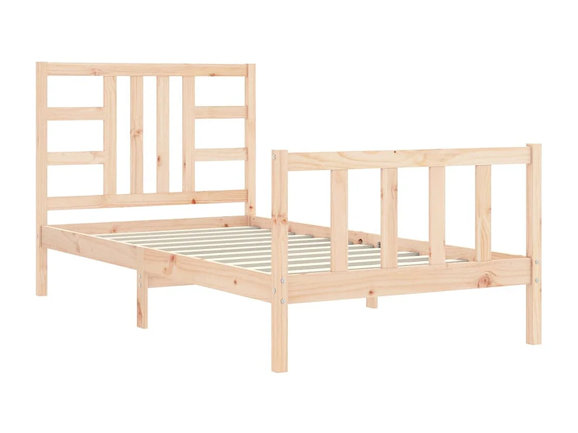 Cama com cabeceira 90x190 cm madeira maciça PT154928