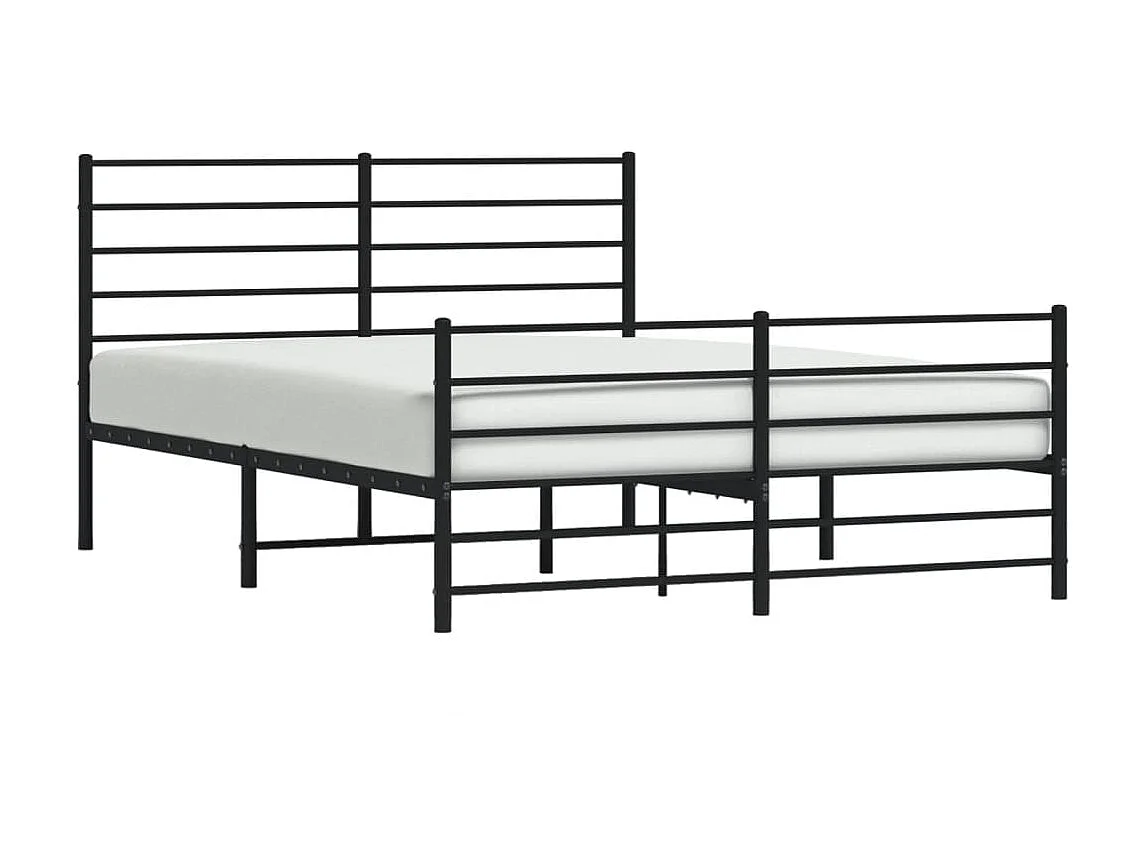 Lit-120x200 cm métal avec tête de lit/pied de lit noir EGGB82824