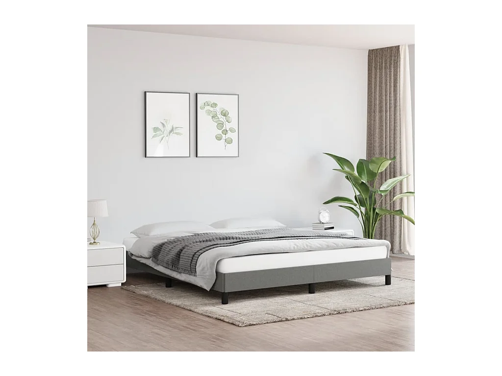 Lit-180x200 cm Gris foncé Tissu EGGB97835