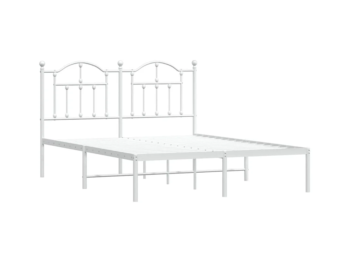 Cama com cabeceira 140x190 cm metal branco PT239764