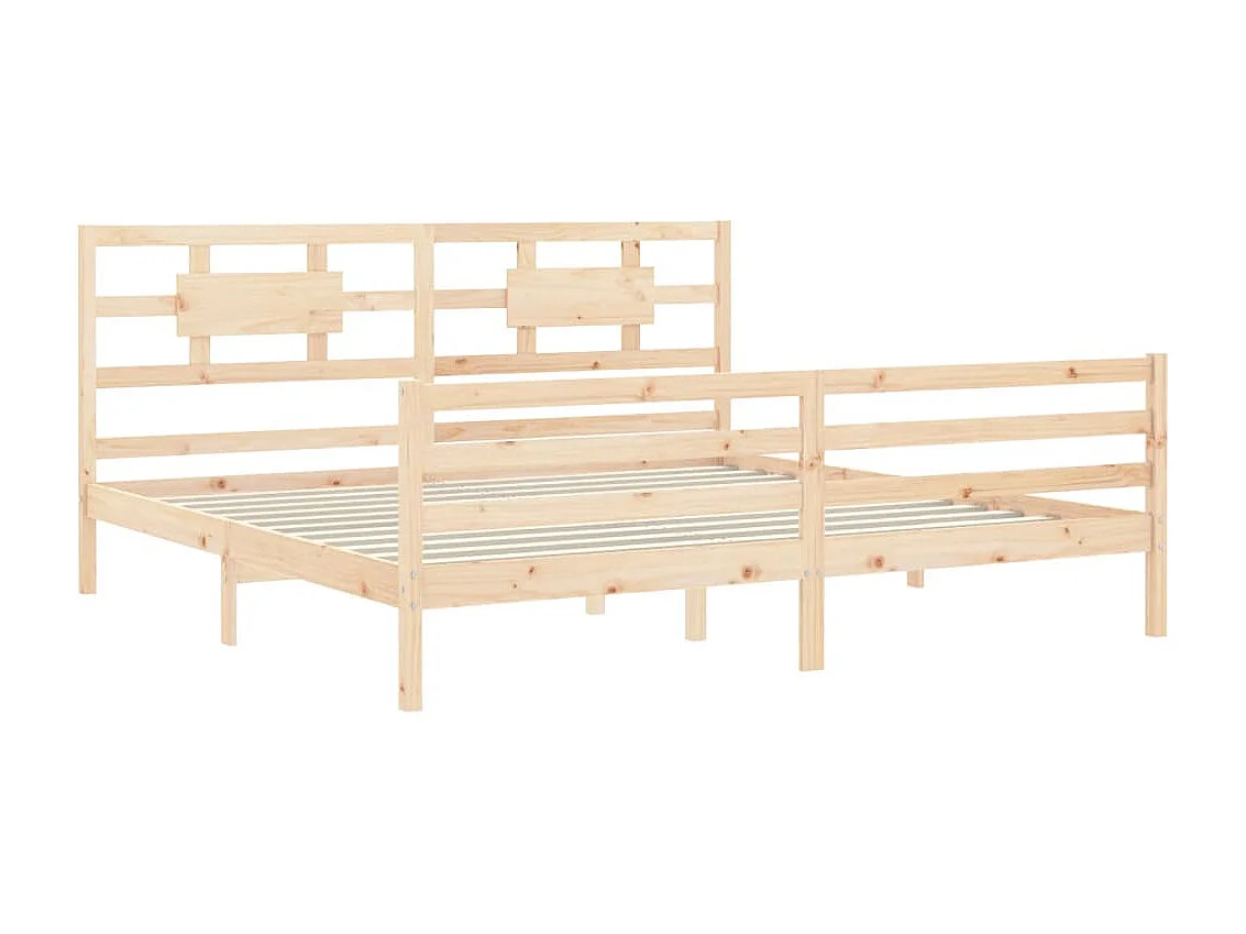 Lit-200x200 cm avec tête de lit bois massif EGGB80444