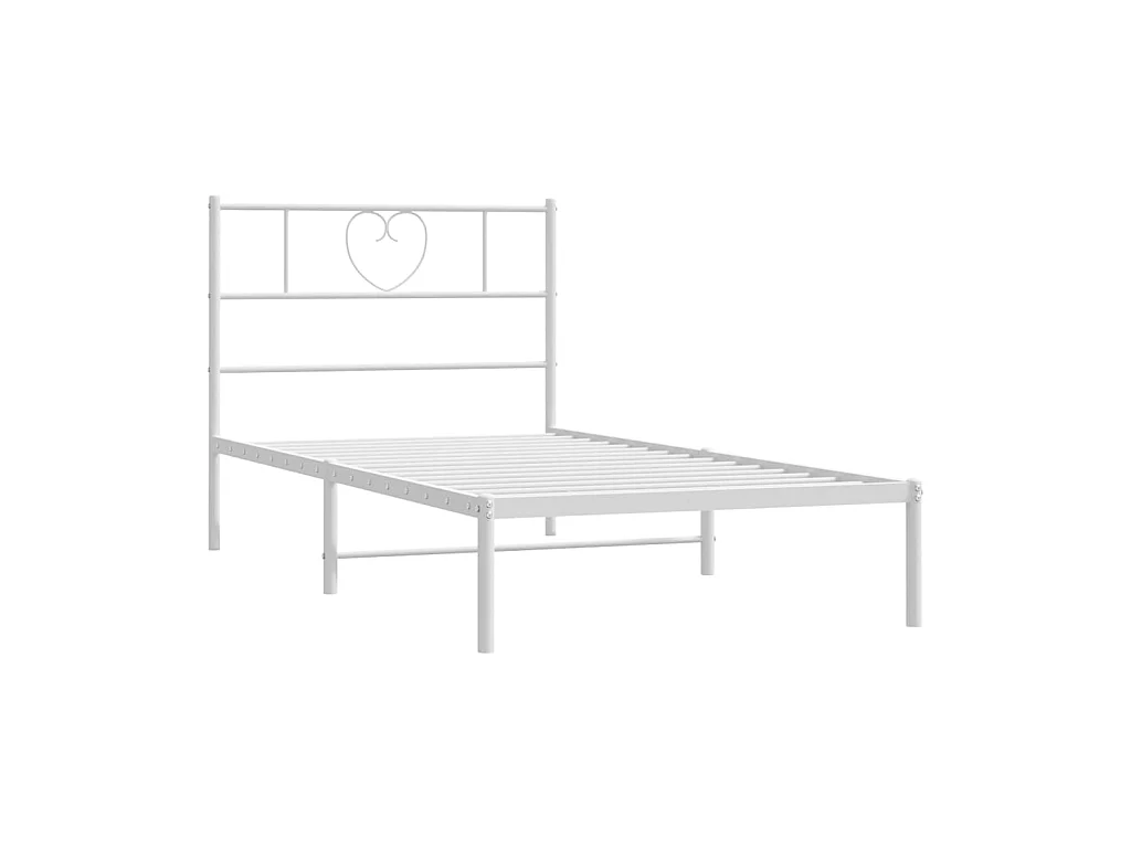 Lit-107x203 cm métal avec tête de lit blanc EGGB66625