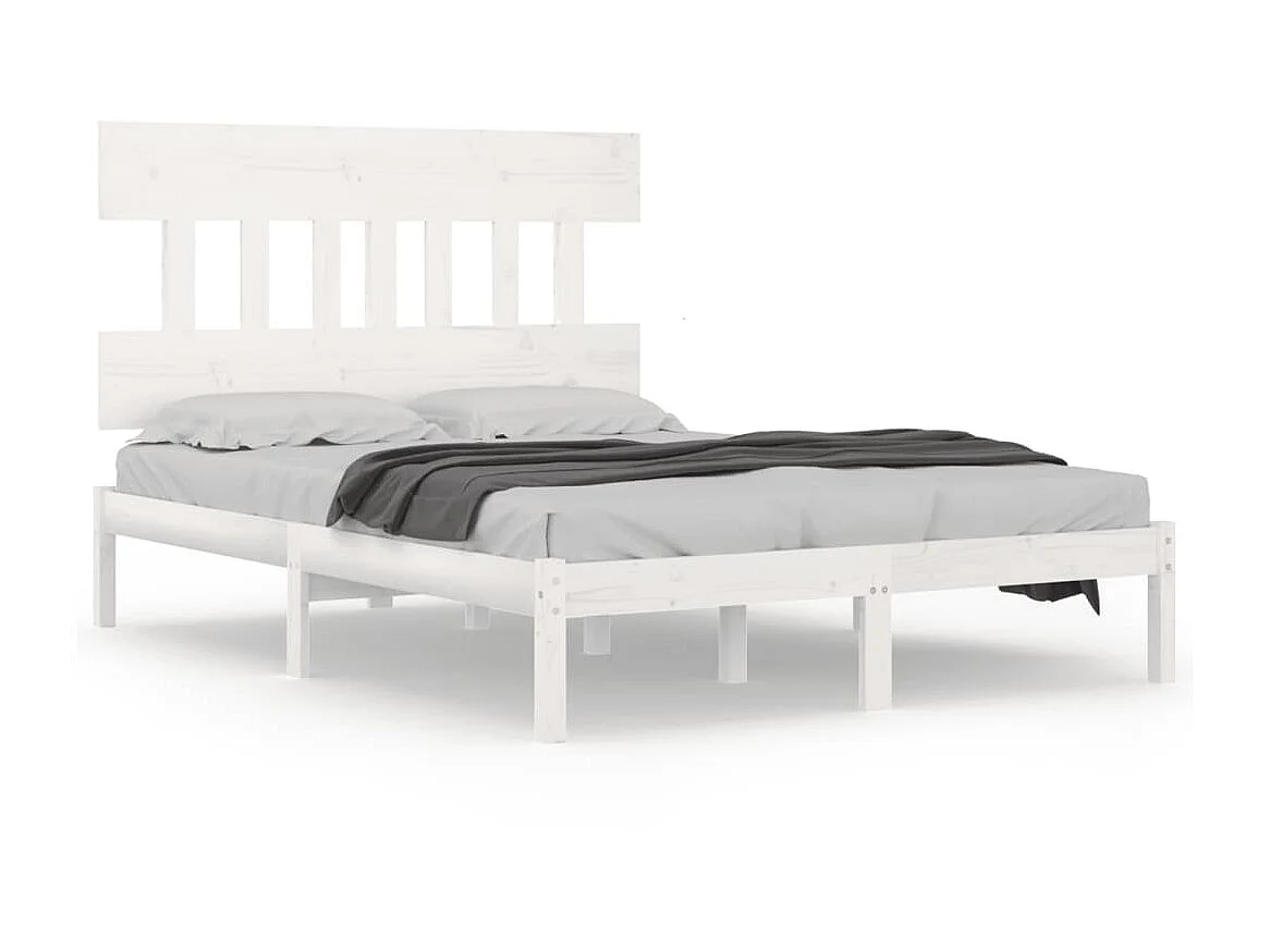 Lit-120x190 cm Blanc Bois massif Petit Double EGGB33549