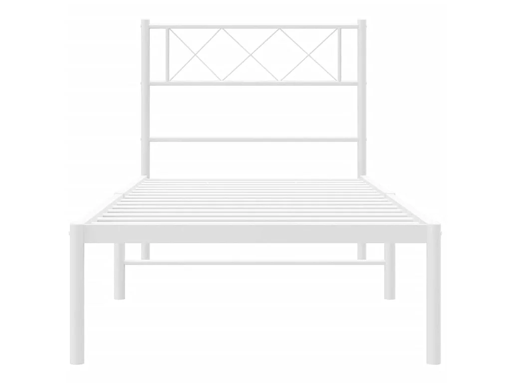 Lit-80x200 cm métal avec tête de lit blanc EGGB59948