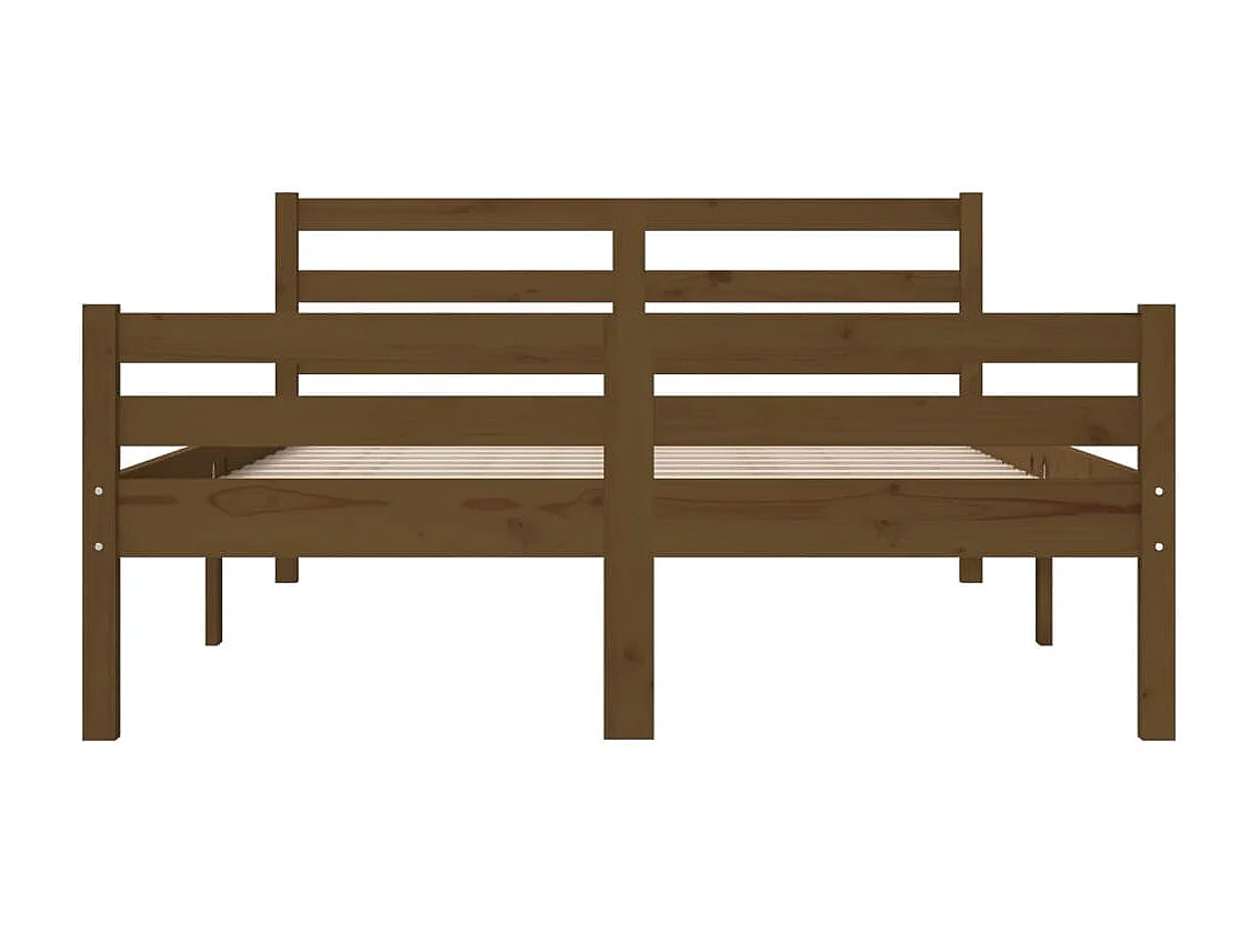 Cama 140x190 cm madeira maciça castanho-mel PT880828