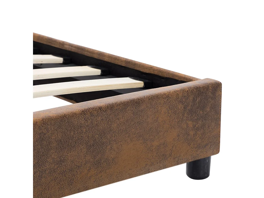 Lit-90x200 cm Marron Similicuir daim EGGB81661