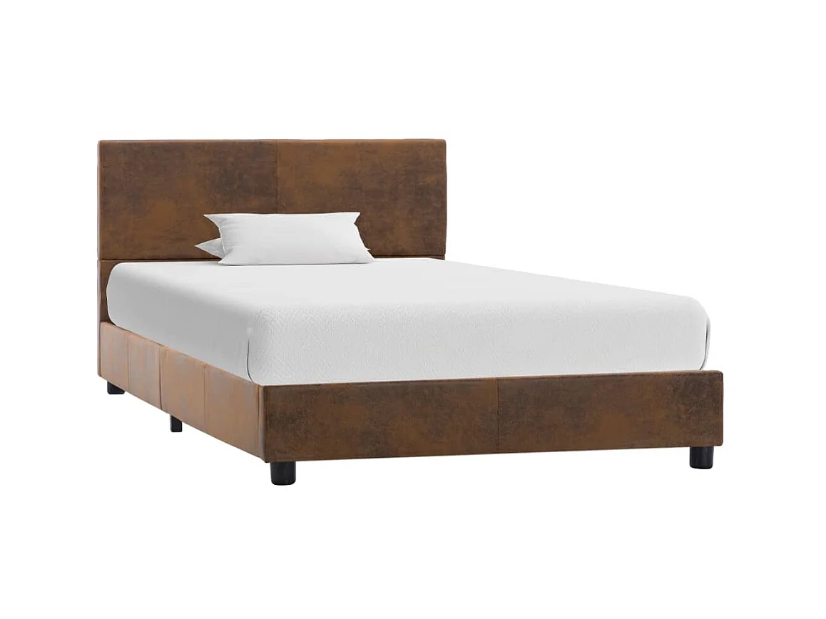 Lit-90x200 cm Marron Similicuir daim EGGB81661