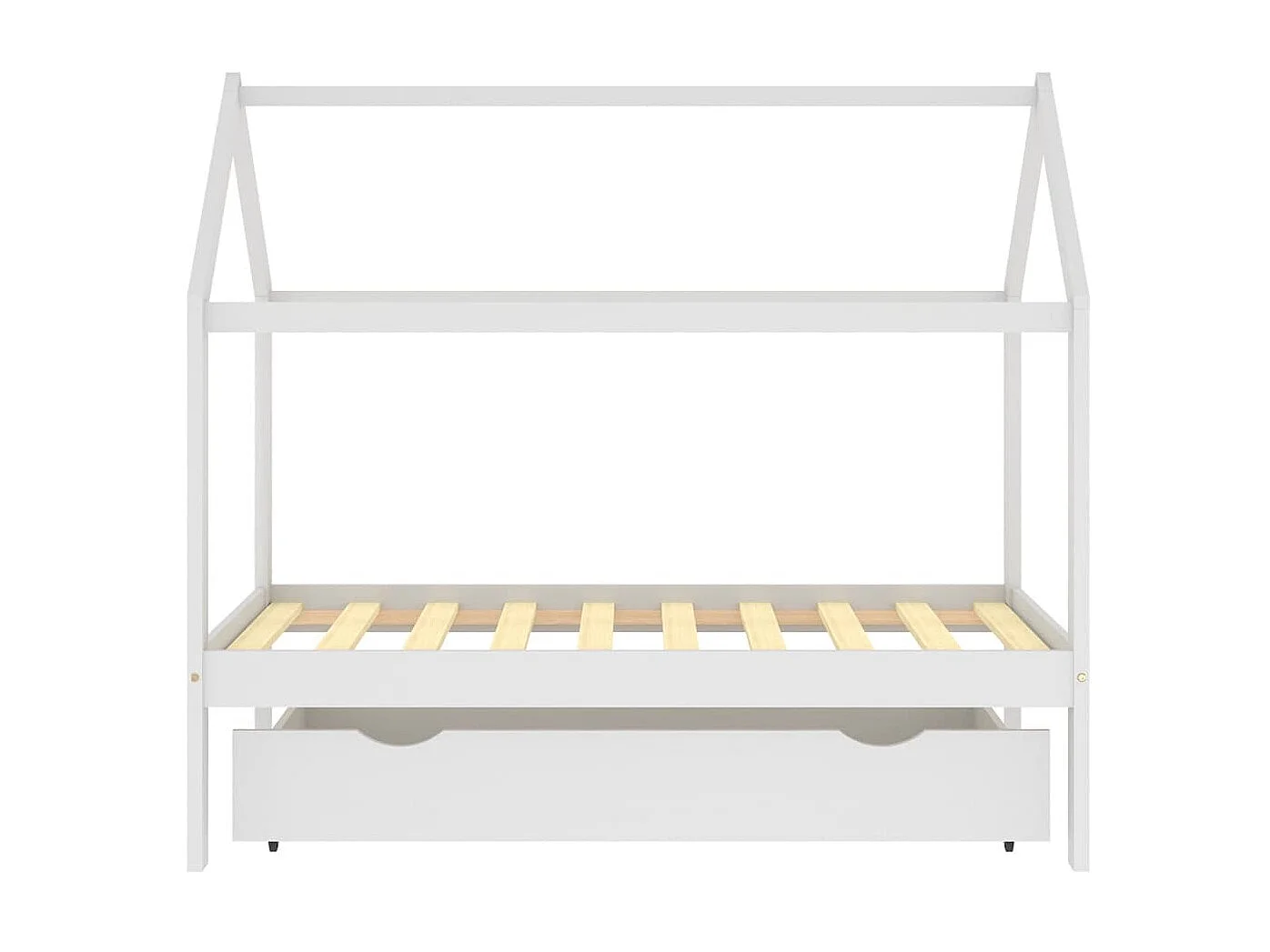 Lit-80x160 cm d'enfant avec un tiroir Blanc Pin massif EGGB22933