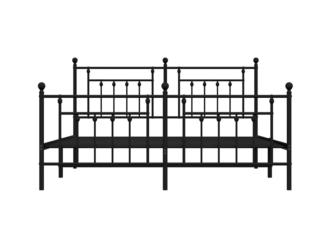 Cama com cabeceira e pés 180x200 cm metal preto PT218516