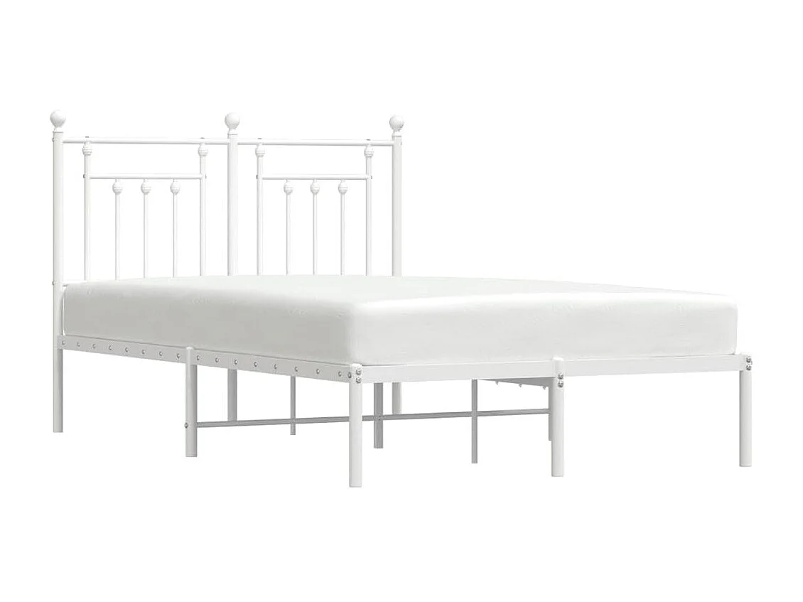 Bedframe met hoofdbord metaal wit 120x200 cm NL78214