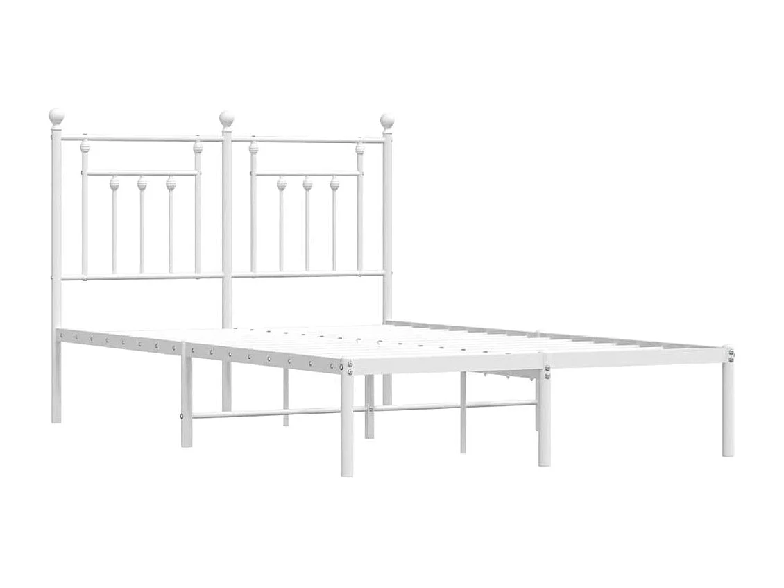 Bedframe met hoofdbord metaal wit 120x200 cm NL78214